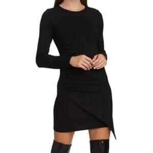N:PHILANTHROPY Metal Ribbed Mini Dress in Black Cat NWT